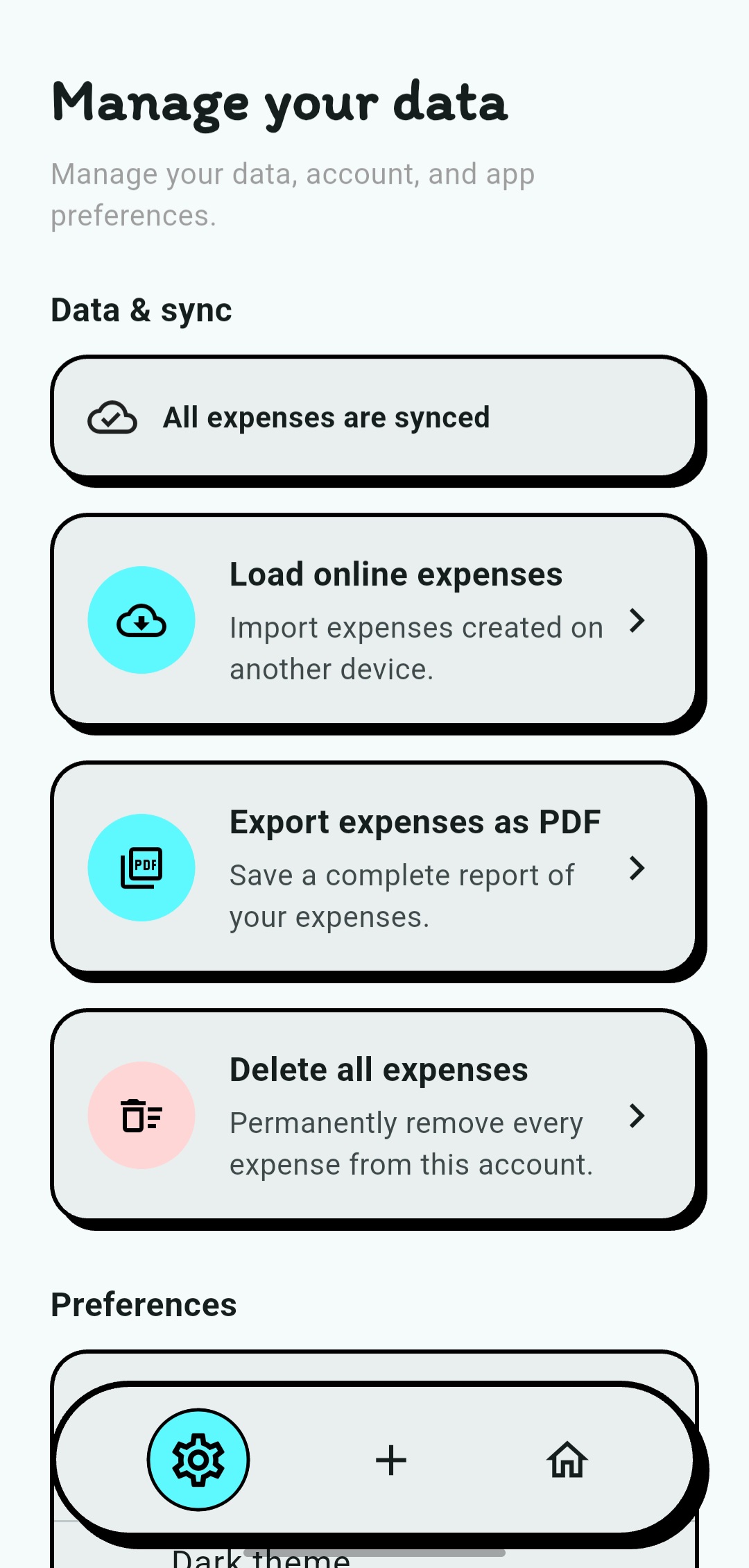 Unmurce Settings Screen Screenshot